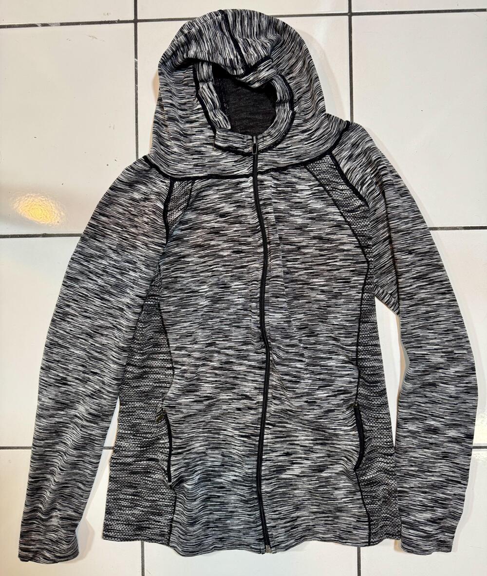 IAB MFG Jacket Mens Large Gray Hooded Full Zip Stretch Athletic Track No 2013